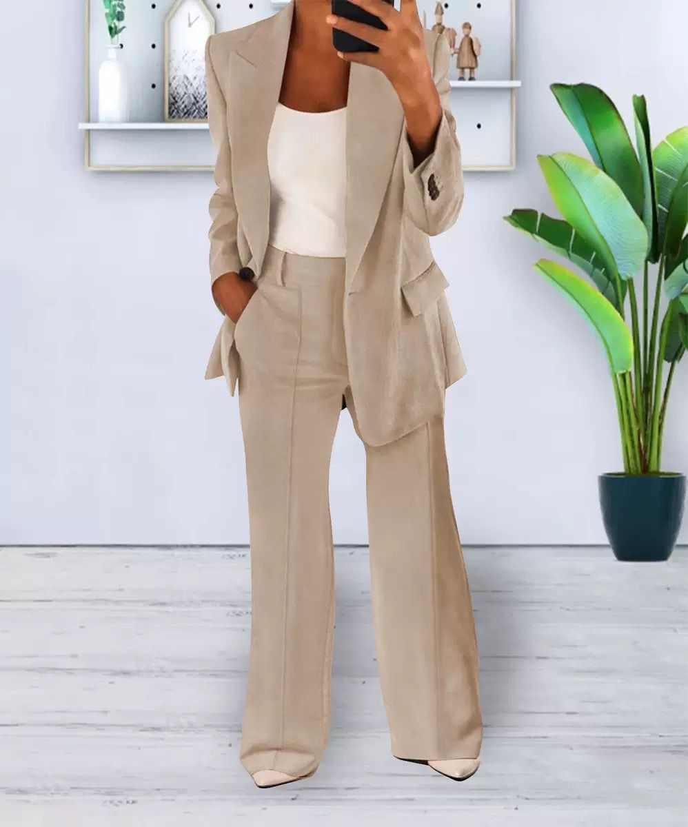 VENDITA FLASH⚡+900 VENDUTI! Completo elegante donna – Blazer oversize e pantalone a vita alta